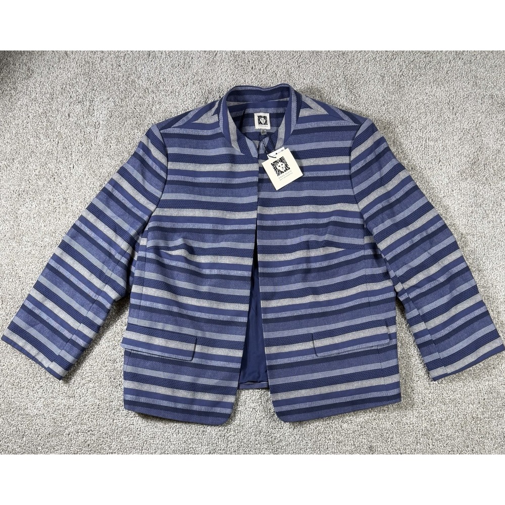 Anne Klein Striped Blazer‎ Jacket Women Size 16 Distant Mountain Combo
